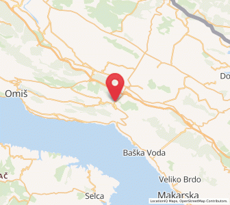 Map of Zadvarje, Split-Dalmatia