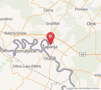 Map of Županja, Vukovar-Sirmium