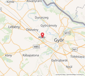 Map of Abda, Győr-Moson-Sopron