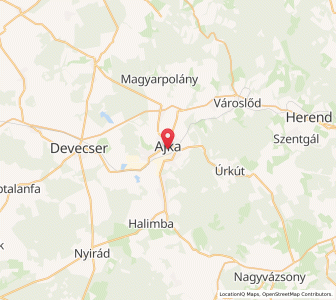 Map of Ajka, Veszprém