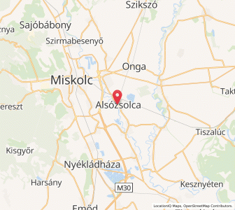 Map of Alsózsolca, Borsod-Abaúj-Zemplén