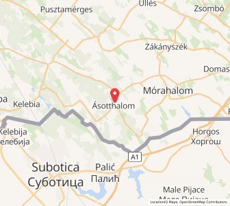 Map of Ásotthalom, Csongrád-Csanád