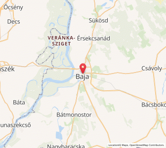 Map of Baja, Bács-Kiskun
