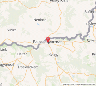 Map of Balassagyarmat, Nógrád
