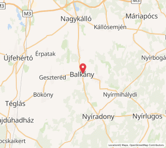 Map of Balkány, Szabolcs-Szatmár-Bereg