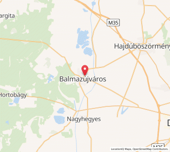 Map of Balmazújváros, Hajdú-Bihar