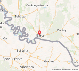 Map of Barcs, Somogy