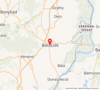 Map of Bátaszék, Tolna