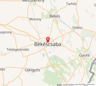 Map of Békéscsaba, Békés