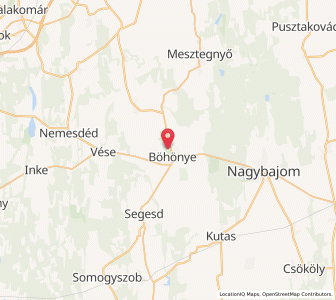 Map of Böhönye, Somogy