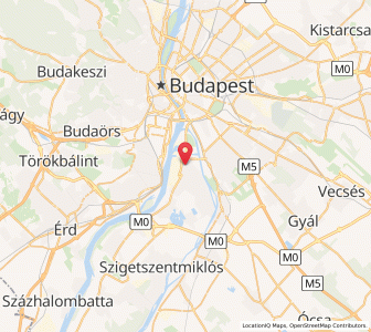 Map of Budapest District XXI