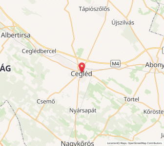Map of Cegléd, Pest