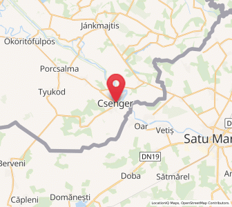 Map of Csenger, Szabolcs-Szatmár-Bereg