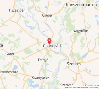 Map of Csongrád, Csongrád-Csanád