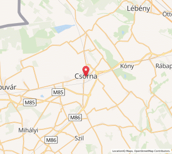 Map of Csorna, Győr-Moson-Sopron