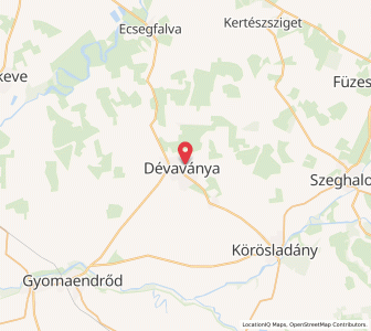 Map of Dévaványa, Békés