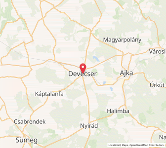 Map of Devecser, Veszprém