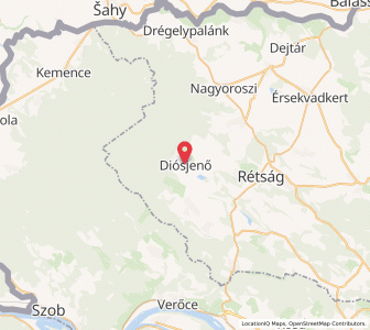Map of Diósjenő, Nógrád