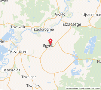 Map of Egyek, Hajdú-Bihar