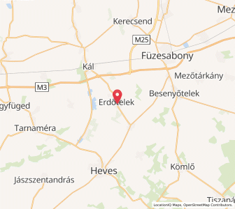 Map of Erdőtelek, Heves