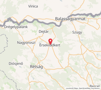 Map of Érsekvadkert, Nógrád