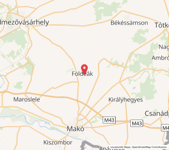 Map of Földeák, Csongrád-Csanád