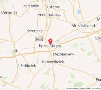 Map of Füzesabony, Heves