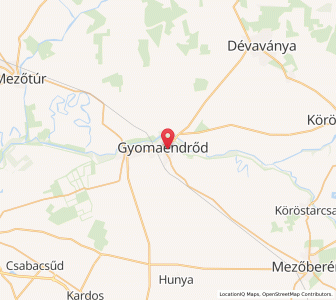 Map of Gyomaendrőd, Békés