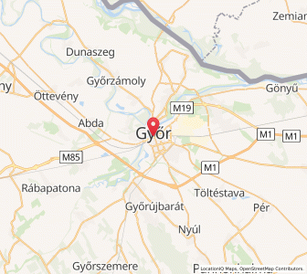 Map of Győr, Győr-Moson-Sopron