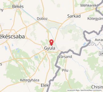 Map of Gyula, Békés