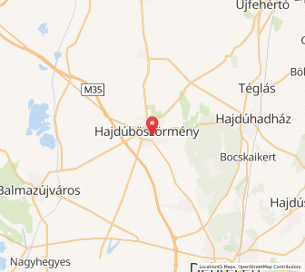 Map of Hajdúböszörmény, Hajdú-Bihar