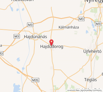 Map of Hajdúdorog, Hajdú-Bihar