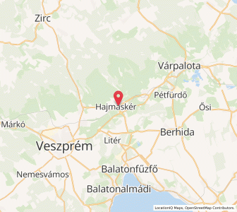 Map of Hajmáskér, Veszprém