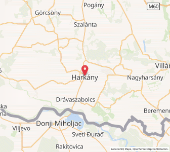 Map of Harkány, Baranya