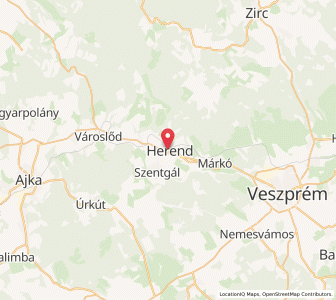 Map of Herend, Veszprém