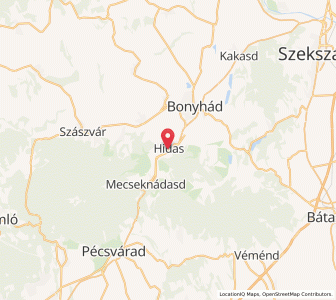 Map of Hidas, Baranya