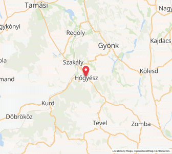 Map of Hőgyész, Tolna