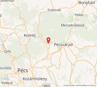Map of Hosszúhetény, Baranya