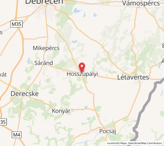 Map of Hosszúpályi, Hajdú-Bihar
