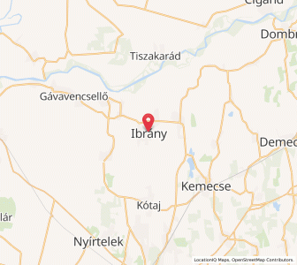 Map of Ibrány, Szabolcs-Szatmár-Bereg
