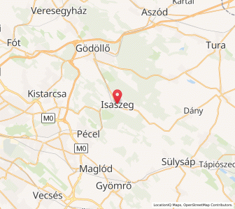 Map of Isaszeg, Pest