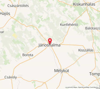 Map of Jánoshalma, Bács-Kiskun