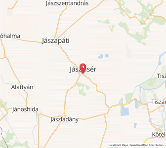 Map of Jászkisér, Jász-Nagykun-Szolnok