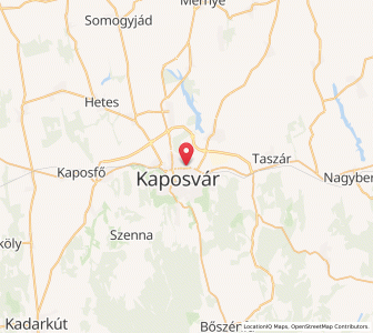 Map of Kaposvár, Somogy