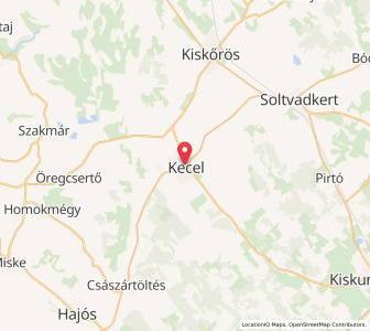 Map of Kecel, Bács-Kiskun