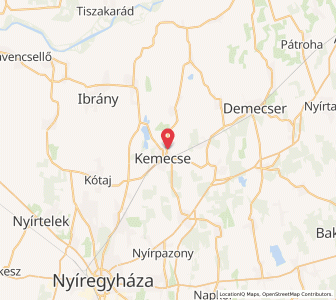 Map of Kemecse, Szabolcs-Szatmár-Bereg