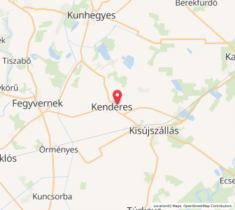 Map of Kenderes, Jász-Nagykun-Szolnok