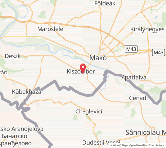 Map of Kiszombor, Csongrád-Csanád