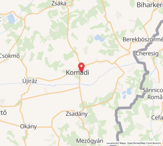 Map of Komádi, Hajdú-Bihar