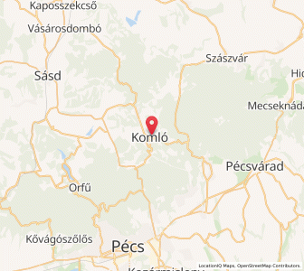 Map of Komló, Baranya